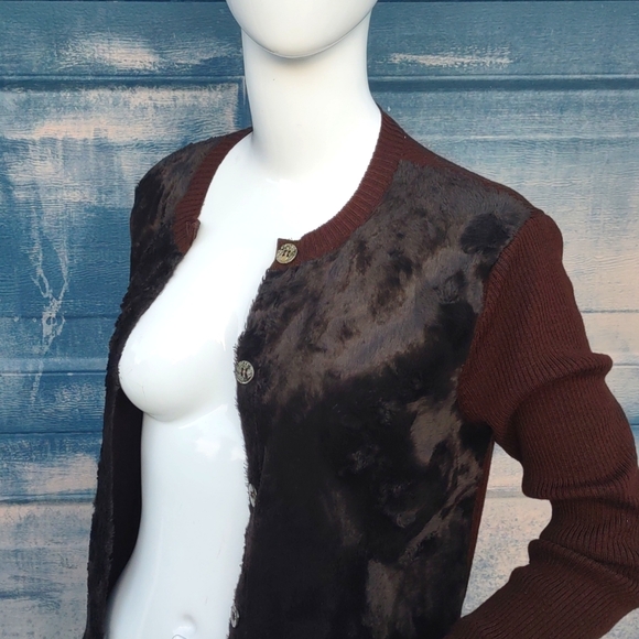 Adrienne Vittadini Ladies Luxury Pure Wool Front Placket Cardigan Sweater - Picture 6 of 17